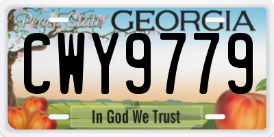 GA license plate CWY9779
