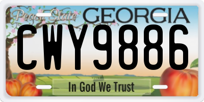 GA license plate CWY9886