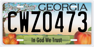 GA license plate CWZ0473