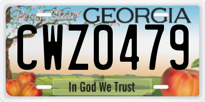 GA license plate CWZ0479
