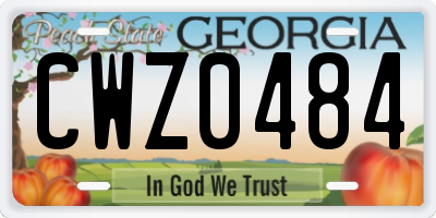 GA license plate CWZ0484