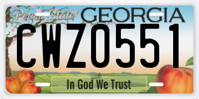 GA license plate CWZ0551