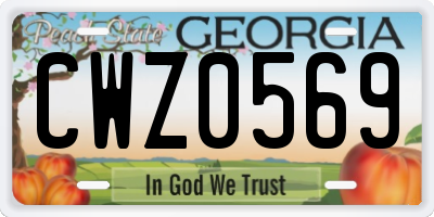 GA license plate CWZ0569