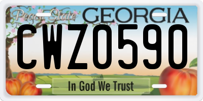 GA license plate CWZ0590