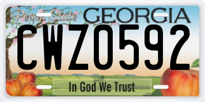 GA license plate CWZ0592