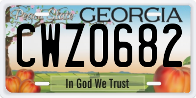 GA license plate CWZ0682