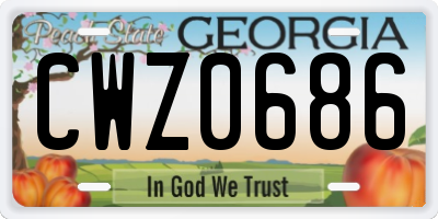 GA license plate CWZ0686