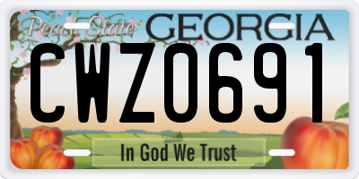 GA license plate CWZ0691