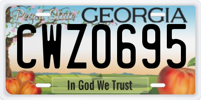 GA license plate CWZ0695