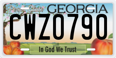 GA license plate CWZ0790