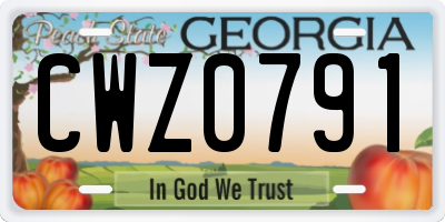 GA license plate CWZ0791
