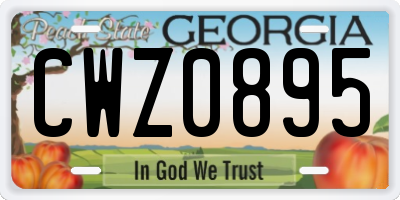 GA license plate CWZ0895