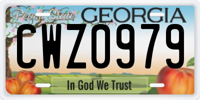 GA license plate CWZ0979