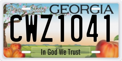 GA license plate CWZ1041