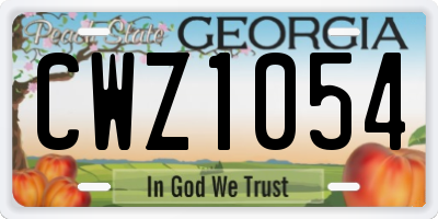 GA license plate CWZ1054