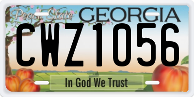 GA license plate CWZ1056