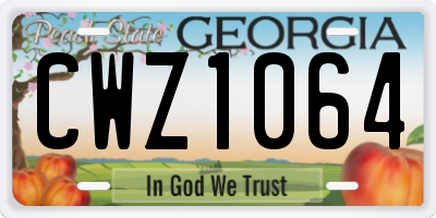 GA license plate CWZ1064