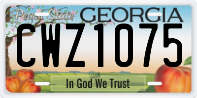 GA license plate CWZ1075