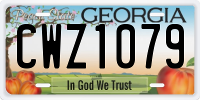GA license plate CWZ1079
