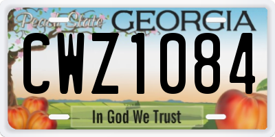 GA license plate CWZ1084