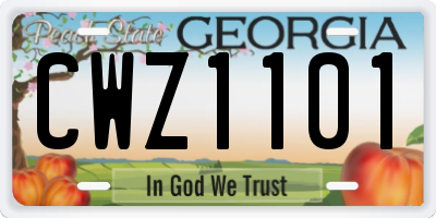 GA license plate CWZ1101