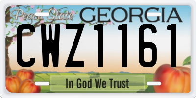 GA license plate CWZ1161