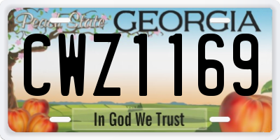 GA license plate CWZ1169