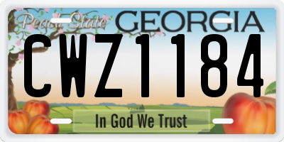 GA license plate CWZ1184