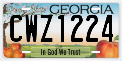 GA license plate CWZ1224