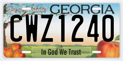 GA license plate CWZ1240