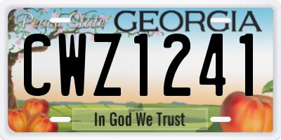 GA license plate CWZ1241