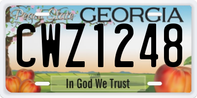 GA license plate CWZ1248