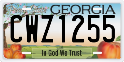 GA license plate CWZ1255