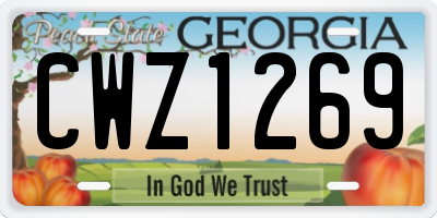 GA license plate CWZ1269