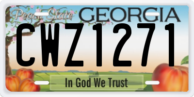 GA license plate CWZ1271