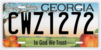 GA license plate CWZ1272