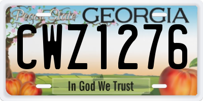 GA license plate CWZ1276