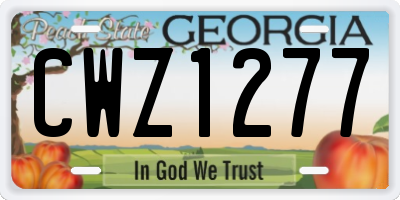 GA license plate CWZ1277