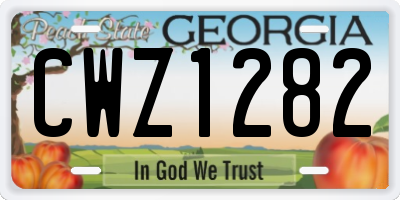 GA license plate CWZ1282
