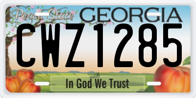 GA license plate CWZ1285