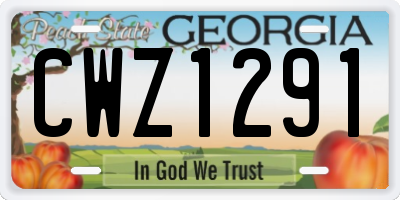 GA license plate CWZ1291