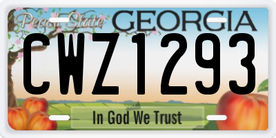 GA license plate CWZ1293
