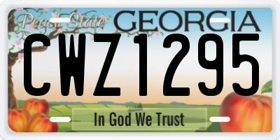 GA license plate CWZ1295