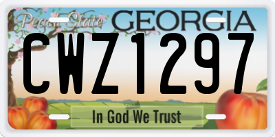 GA license plate CWZ1297