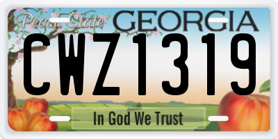 GA license plate CWZ1319