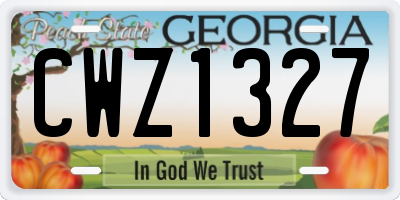 GA license plate CWZ1327