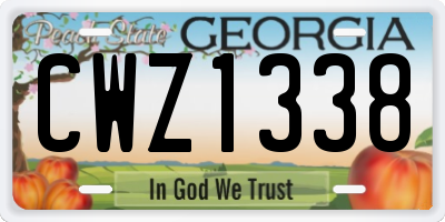 GA license plate CWZ1338