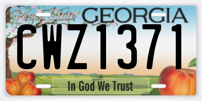GA license plate CWZ1371