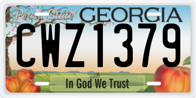 GA license plate CWZ1379
