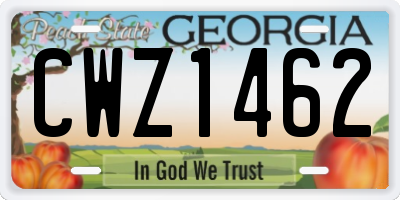 GA license plate CWZ1462